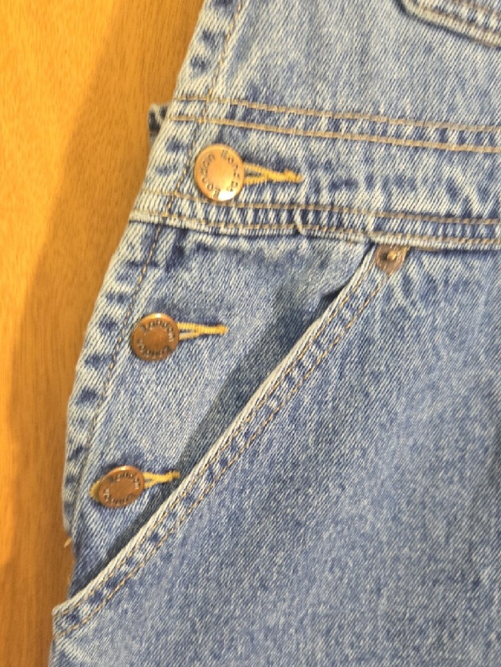 Light Wash Straight Leg Blue Denim Vintage 100 Cotton London Overalls Jumpsuit - Picture 3 of 12